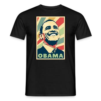 Barack Obama Vintage Colors - Men's T-Shirt - black - Front - AI Model Male 178 light (178cm)