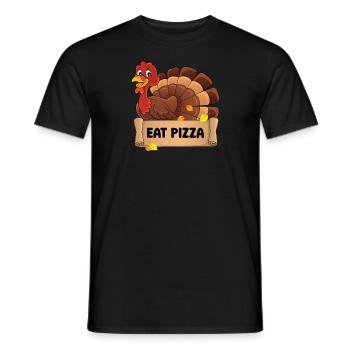 Drôle de dinde de Thanksgiving Mangez de la pizza Adulte végétalien - T-shirt homme - noir - Devant - AI Model Male 178 light (178cm)