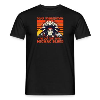 Ne sous-estimez jamais le vieil homme micmac - T-shirt homme - noir - Devant - AI Model Male 178 light (178cm)