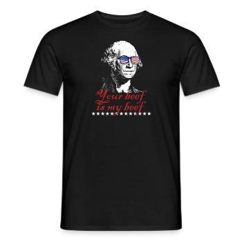 George Washington Your Beef Is My Beef Rapper - Men's T-Shirt - black - Front - AI Model Male 178 light (178cm)