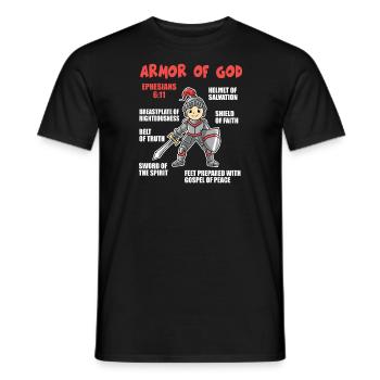 Put On The Full Armor Of God Christian - Men's T-Shirt - black - Front - AI Model Male 178 light (178cm)