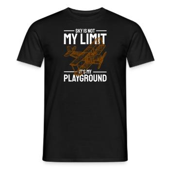 Airplane The Sky Is Not My Limit Pilot - Men's T-Shirt - black - Front - AI Model Male 178 light (178cm)