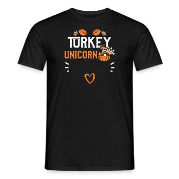 Turkey Unicorn - Thanksgiving - Männer T-Shirt - Schwarz - Vorne - AI Model Male 178 light (178cm)