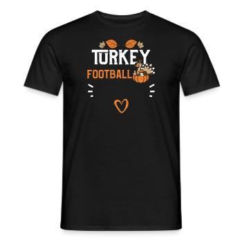 Turkey Football - Thanksgiving - Men's T-Shirt - black - Front - AI Model Male 178 light (178cm)