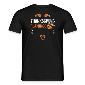 Thanksgiving Flamingo - Männer T-Shirt - Schwarz - Vorne - AI Model Male 178 light (178cm)