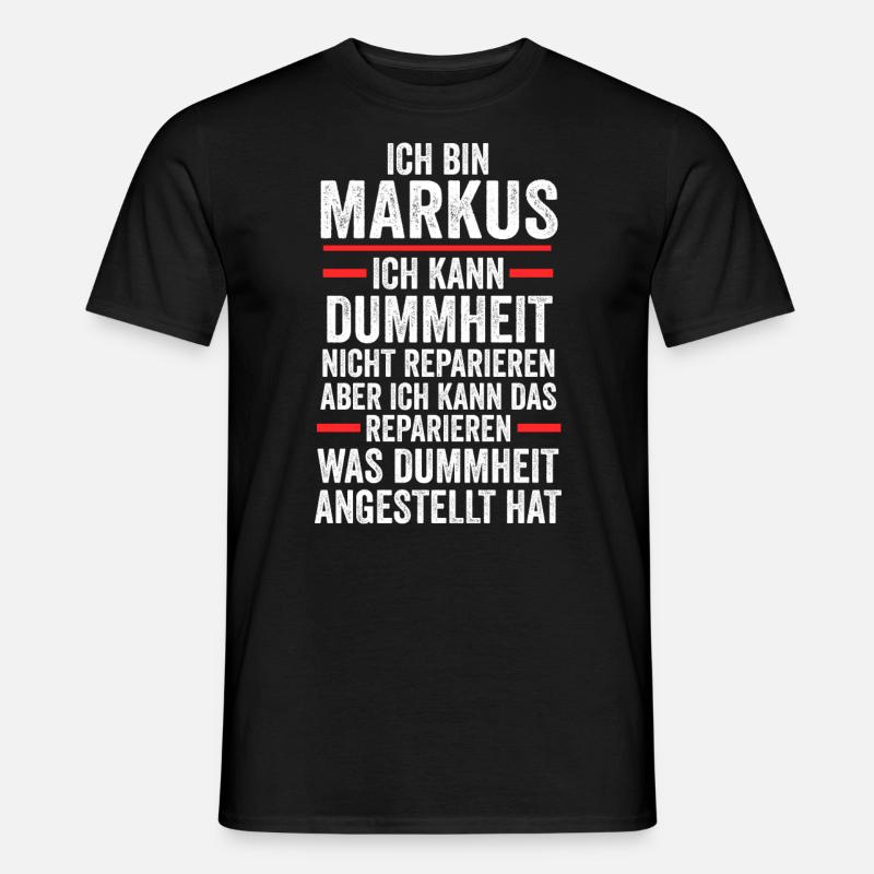 Markus - Männer T-Shirt - Schwarz