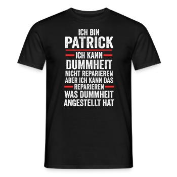 Patrick - Männer T-Shirt - Schwarz - Vorne - AI Model Male 178 light (178cm)