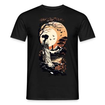 Thoughtful at dusk - Men's T-Shirt - black - Front - AI Model Male 178 light (178cm)