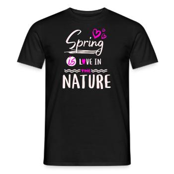Spring is love in the nature - Men's T-Shirt - black - Front - AI Model Male 178 light (178cm)