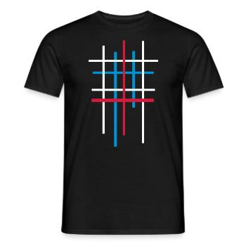 Vecteur de motif minimal - T-shirt homme - noir - Devant - AI Model Male 178 light (178cm)