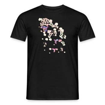 fleur de cerisier,colibri,fleurs,fleurs,fleurs - T-shirt homme - noir - Devant - AI Model Male 178 light (178cm)