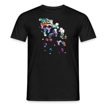 Cherry Blossom,Flowers,Blossoms,Flowers,Hummingbird - Men's T-Shirt - black - Front - AI Model Male 178 light (178cm)