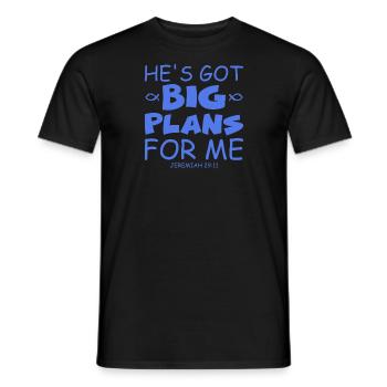 Christian He's Got Big-Plans For Me Jesus - Men's T-Shirt - black - Front - AI Model Male 178 light (178cm)