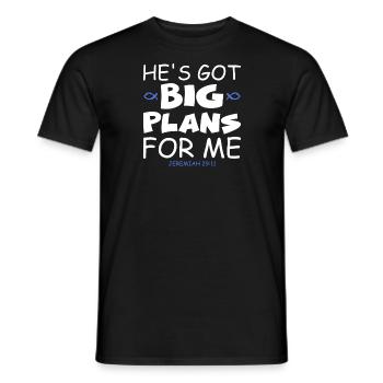 Christian He's Got Big-Plans For Me Jesus - Men's T-Shirt - black - Front - AI Model Male 178 light (178cm)