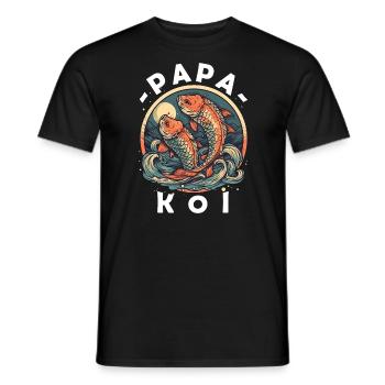 Papa Koi Japanischer Vatertag - Männer T-Shirt - Schwarz - Vorne - AI Model Male 178 light (178cm)