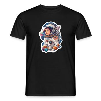 Weltraumfrau Astronautin rebell Prinzessin - Männer T-Shirt - Schwarz - Vorne - AI Model Male 178 light (178cm)
