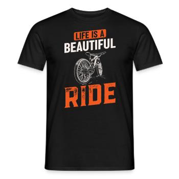 La vie est un beau tour à vélo - T-shirt homme - noir - Devant - AI Model Male 178 light (178cm)