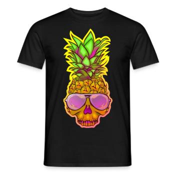 Skull Pineapple 1 - Men's T-Shirt - black - Front - AI Model Male 178 light (178cm)