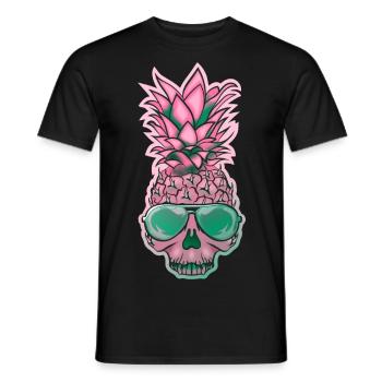 Skull Pineapple 2 - Men's T-Shirt - black - Front - AI Model Male 178 light (178cm)