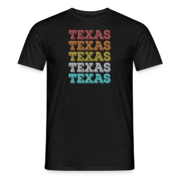 Vintage Texas Houston - Männer T-Shirt - Schwarz - Vorne - AI Model Male 178 light (178cm)