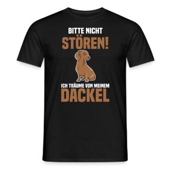 Hund Dackel - Männer T-Shirt - Schwarz - Vorne - AI Model Male 178 light (178cm)