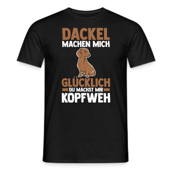 Hund Dackel - Männer T-Shirt - Schwarz - Vorne - AI Model Male 178 light (178cm)