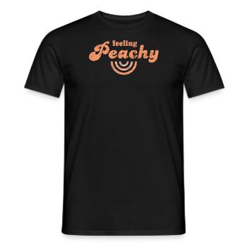 Feeling Peachy Retro Vintage 60s 70s - Men's T-Shirt - black - Front - AI Model Male 178 light (178cm)