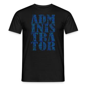 Administrateur Admin IT Ordinateur EDP - T-shirt homme - noir - Devant - AI Model Male 178 light (178cm)