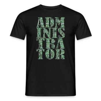 Administrator Admin IT EDP Computer PC Network - Men's T-Shirt - black - Front - AI Model Male 178 light (178cm)