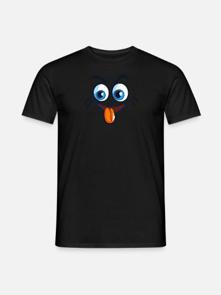 visage content, heureux, cartoon - T-shirt homme - 