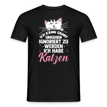 Katze Miezekatze Katzenliebhaber Katzenbesitzer Ka - Männer T-Shirt - Schwarz - Vorne - AI Model Male 178 light (178cm)