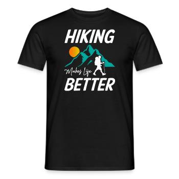 Hiking Makes Life Better - Men's T-Shirt - black - Front - AI Model Male 178 light (178cm)