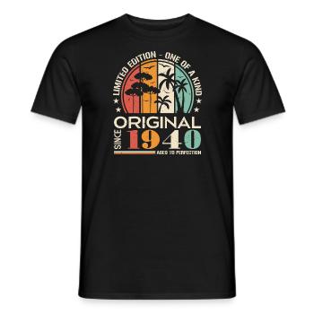 Voiture ancienne construite en 1940 née Vintage anniversaire - T-shirt homme - noir - Devant - AI Model Male 178 light (178cm)