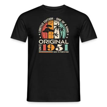 Vintage Car Built in 1951 Vintage Birthday - Men's T-Shirt - black - Front - AI Model Male 178 light (178cm)