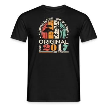 Legendary since 2017 Born Vintage Birthday - Men's T-Shirt - black - Front - AI Model Male 178 light (178cm)