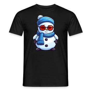 Cooler Schneemann mit Sonnenbrille Winter Design - Männer T-Shirt - Schwarz - Vorne - AI Model Male 178 light (178cm)