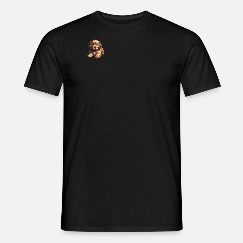 Süßer Welpe Polygon - Männer T-Shirt - Schwarz