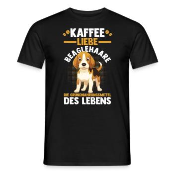 Dog Coffee Beagle - Men's T-Shirt - black - Front - AI Model Male 178 light (178cm)