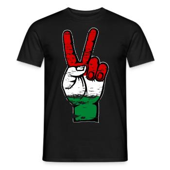 Hungary Flag Peace Symbol used - Men's T-Shirt - black - Front - AI Model Male 178 light (178cm)