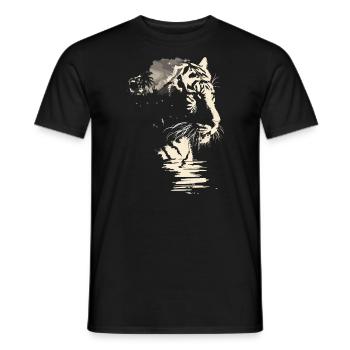 Tiger Wildkatze Jungle - Männer T-Shirt - Schwarz - Vorne - AI Model Male 178 light (178cm)