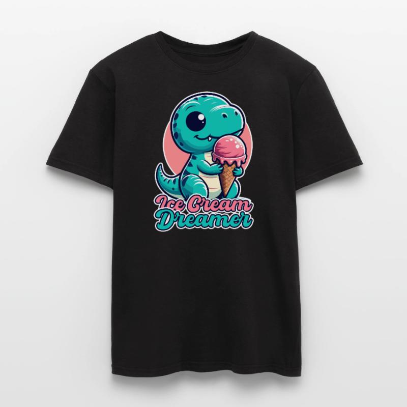 Eiscreme Träumer süßer T-Rex mit Eis Geschenk Männer T-Shirt