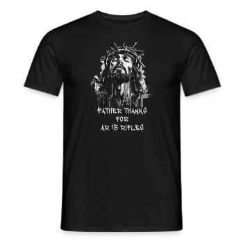 Jesus AR15 Rifles IPSC - Männer T-Shirt - Schwarz - Vorne - AI Model Male 178 light (178cm)