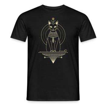 Chat égyptien Bastet - T-shirt homme - noir - Devant - AI Model Male 178 light (178cm)