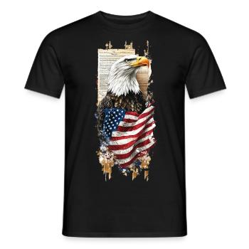 Honor, Eagle and flag - Men's T-Shirt - black - Front - AI Model Male 178 light (178cm)