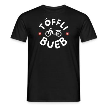 Töfflibueb, Schweiz Mofa 80er 90er lustige Sprüche - Männer T-Shirt - Schwarz - Vorne - AI Model Male 178 light (178cm)