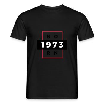 "Born 1973" - Men's T-Shirt - black - Front - AI Model Male 178 light (178cm)