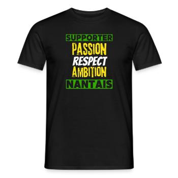 Nantes football supporter Nantais fier foot fan - T-shirt homme - noir - Devant - AI Model Male 178 light (178cm)