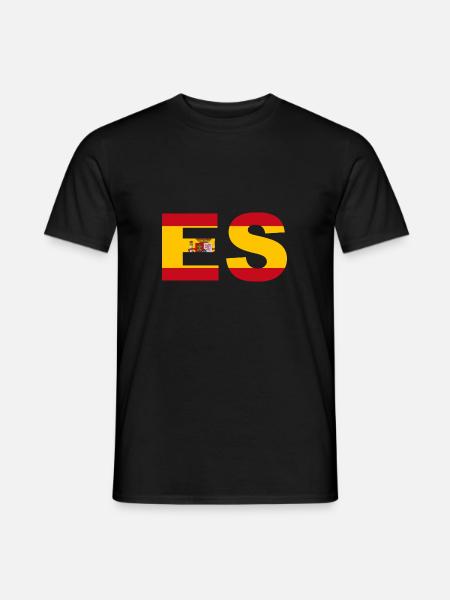 Spanien Flagge ISO Code ES Madrid Europa Ibiza EU - Männer T-Shirt - Schwarz