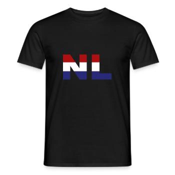 Netherlands Flag ISO Code NL EU - Men's T-Shirt - black - Front - AI Model Male 178 light (178cm)