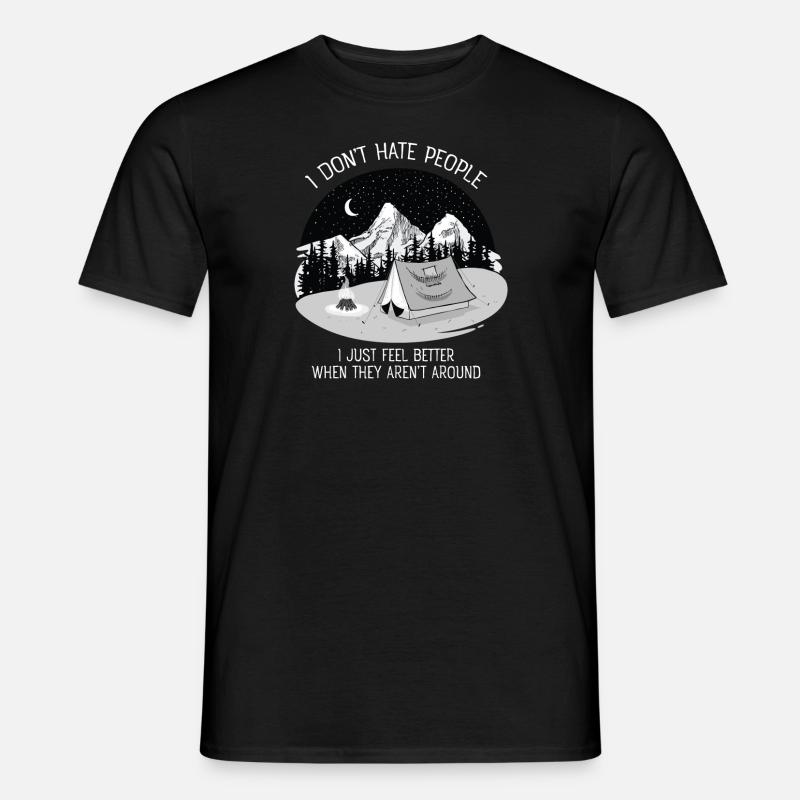 I Don't Hate People...Mountains, Camping, Campfire - Männer T-Shirt - Schwarz